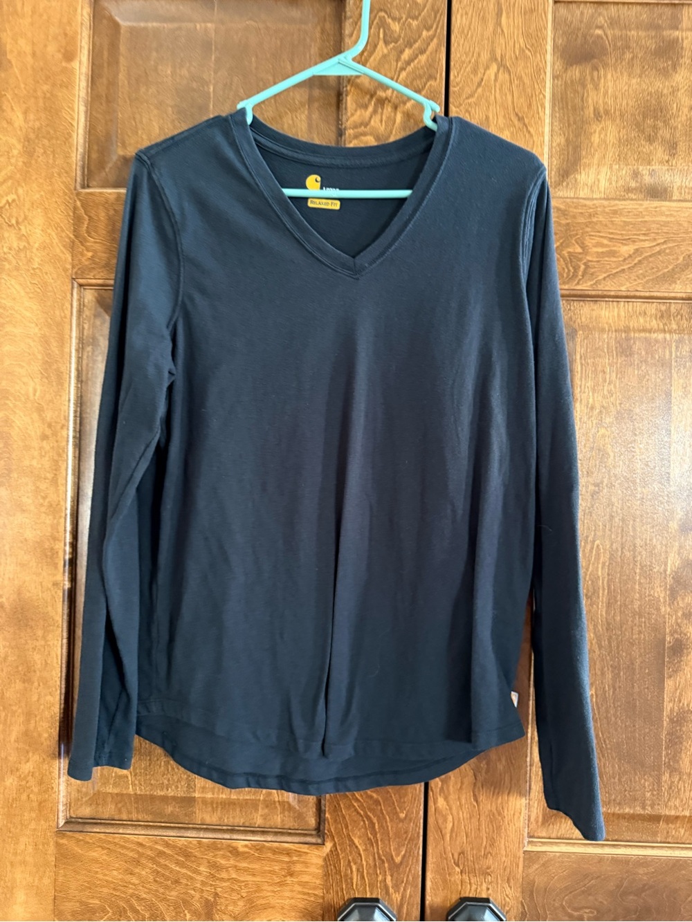 Carhartt Women's Long Sleeve Black Tee Shirt - Size Large (12/14)